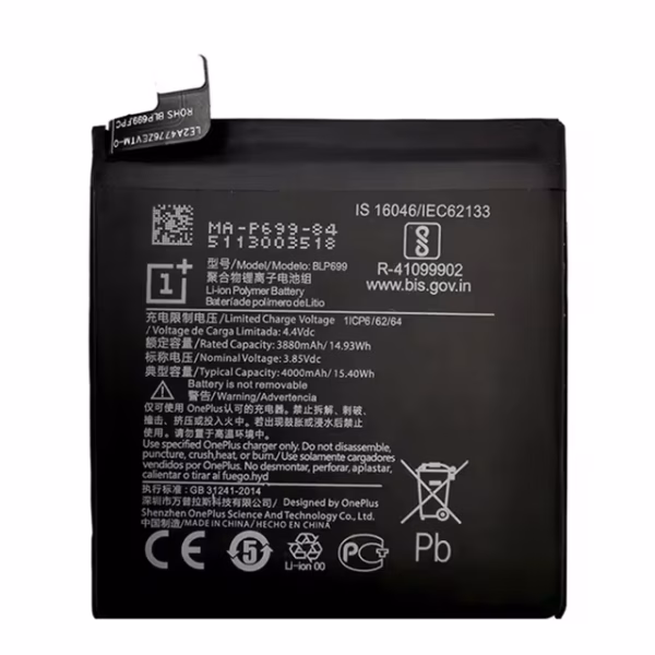 Original Battery For Oneplus 7t Pro Blp745 4085 Mah