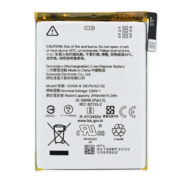 Original Battery for Google Pixel 3  Genuine OEM G013A-B Replacement - Image 1