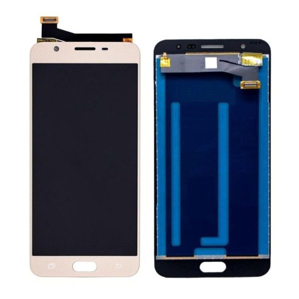 Original LCD with Touch Screen and Frame for Samsung Galaxy On7  –  Gold - Image 1