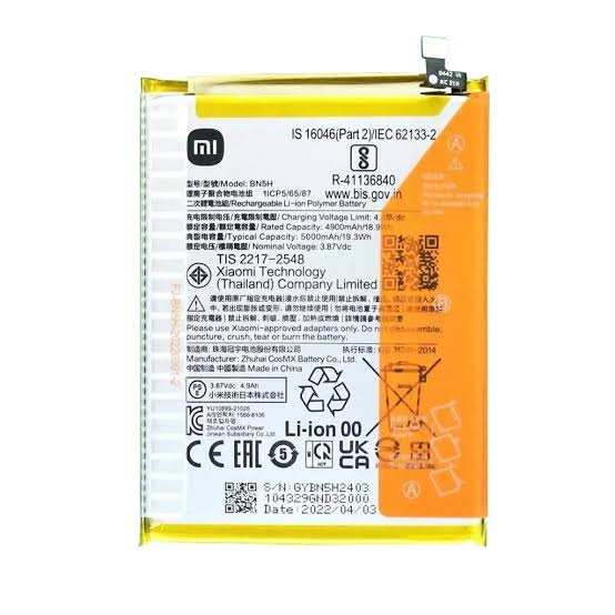 Original Mi BN5H Battery For POCO M4 5G / Poco M5 / Xiaomi Redmi 10 5G / Redmi Note 11E – 5000mAh Original Mi BN5H Battery For POCO M4 5G / Poco M5 / Xiaomi Redmi 10 5G / Redmi Note 11E - 5000mAh - Image 1